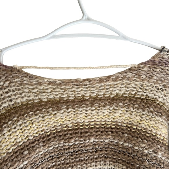 Free People Limbo Knit Crop Alpaca Blend Stripe Multi Brown Women's Size XS - Picture 8 of 13